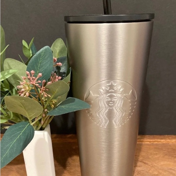 Starbucks Brushed Silver Stainless Cup Steel Tumbler Cold Cup Venti New 2022 - Picture 12 of 12